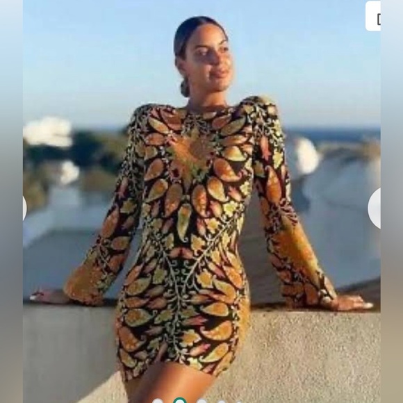 Zara Dresses & Skirts - NWT! Zara size medium long sleeve printed mini boho dress multicolored pattern